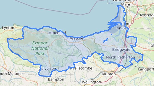 Map of the local party from Brean to West Somerset and Down to North Petherton (including surrounding towns and villages)